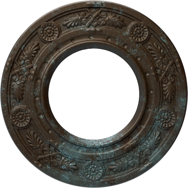 Ekena Millwork Daniela Ceiling Medallion (Fits Canopies up to 3 7/8"), 8"OD x 3 7/8"ID x 1/2"P, Bronze Blue Patina CM08DNBBS - main